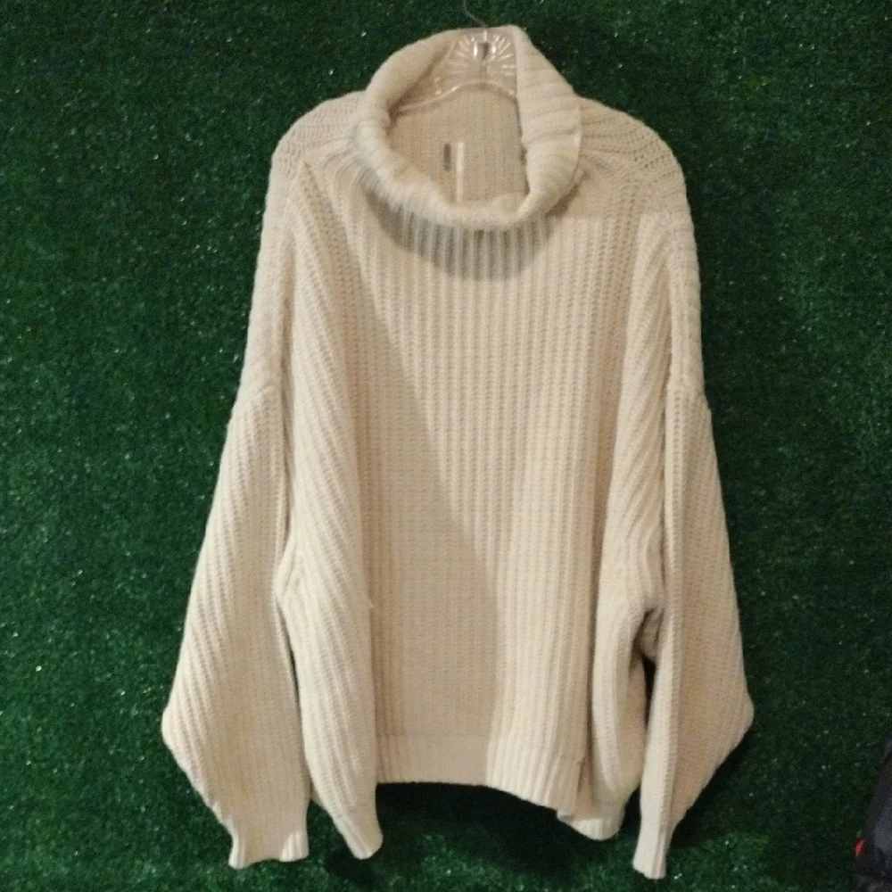 Free People Camel Cowl Neck Sweater